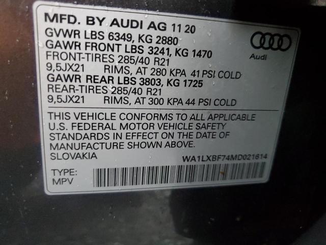 Photo 12 VIN: WA1LXBF74MD021614 - AUDI Q7 PREMIUM 