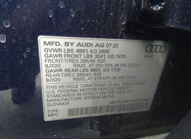 Photo 8 VIN: WA1LXBF74ND020853 - AUDI Q7 