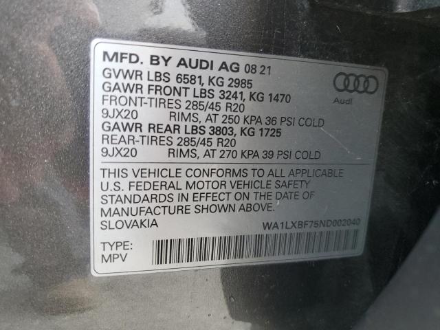 Photo 11 VIN: WA1LXBF75ND002040 - AUDI Q7 