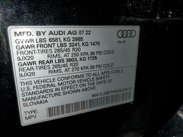 Photo 13 VIN: WA1LXBF76ND022670 - AUDI Q7 PREMIUM 