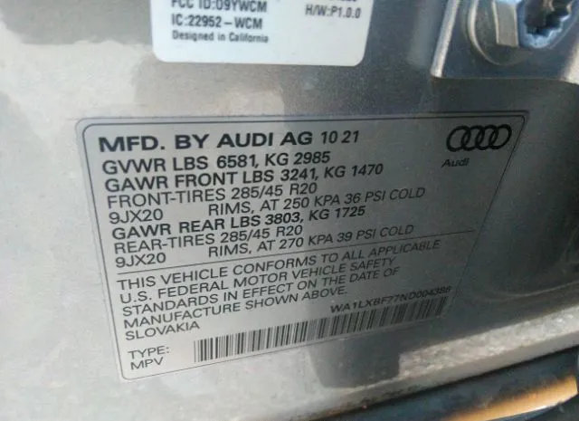 Photo 8 VIN: WA1LXBF77ND004386 - AUDI Q7 