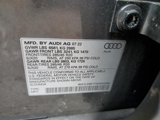 Photo 12 VIN: WA1LXBF77ND020393 - AUDI Q7 PREMIUM 