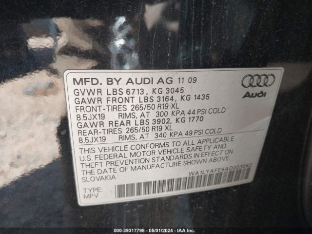 Photo 8 VIN: WA1LYAFE6AD003083 - AUDI Q7 