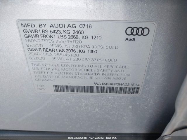 Photo 8 VIN: WA1M2AFP0HA031514 - AUDI Q5 