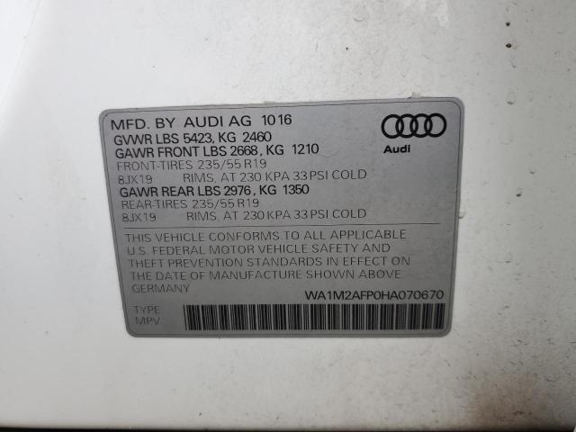 Photo 12 VIN: WA1M2AFP0HA070670 - AUDI Q5 PREMIUM 