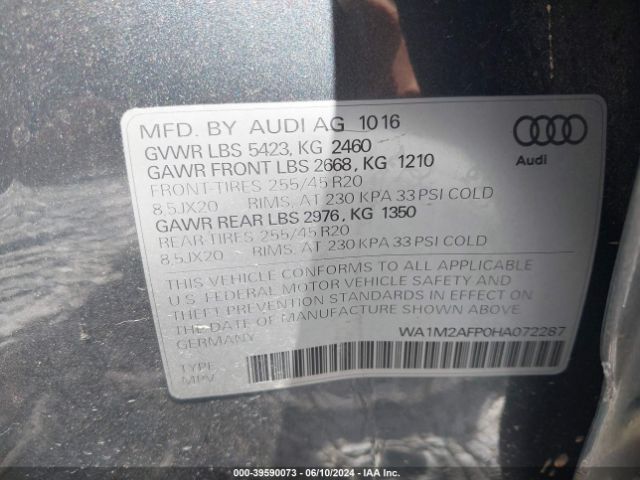 Photo 8 VIN: WA1M2AFP0HA072287 - AUDI Q5 