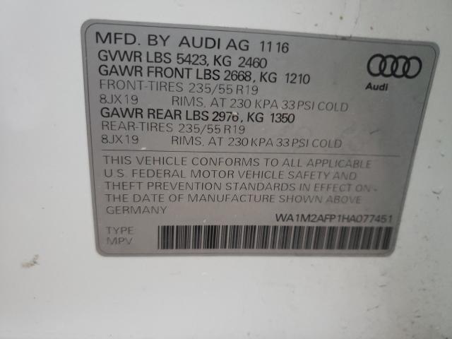 Photo 9 VIN: WA1M2AFP1HA077451 - AUDI Q5 PREMIUM 