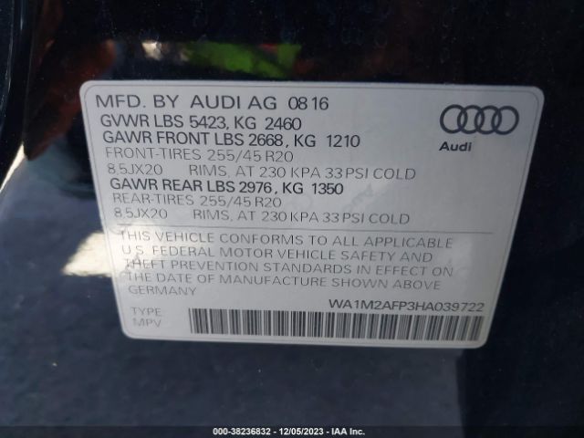 Photo 8 VIN: WA1M2AFP3HA039722 - AUDI Q5 