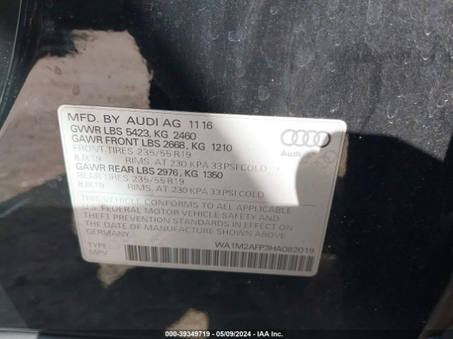 Photo 8 VIN: WA1M2AFP3HA082019 - AUDI Q5 