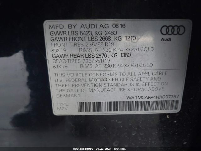 Photo 8 VIN: WA1M2AFP4HA037767 - AUDI Q5 