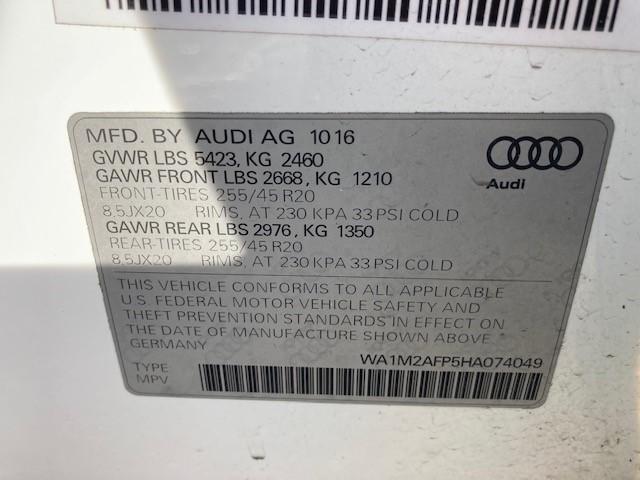 Photo 9 VIN: WA1M2AFP5HA074049 - AUDI Q5 PREMIUM 