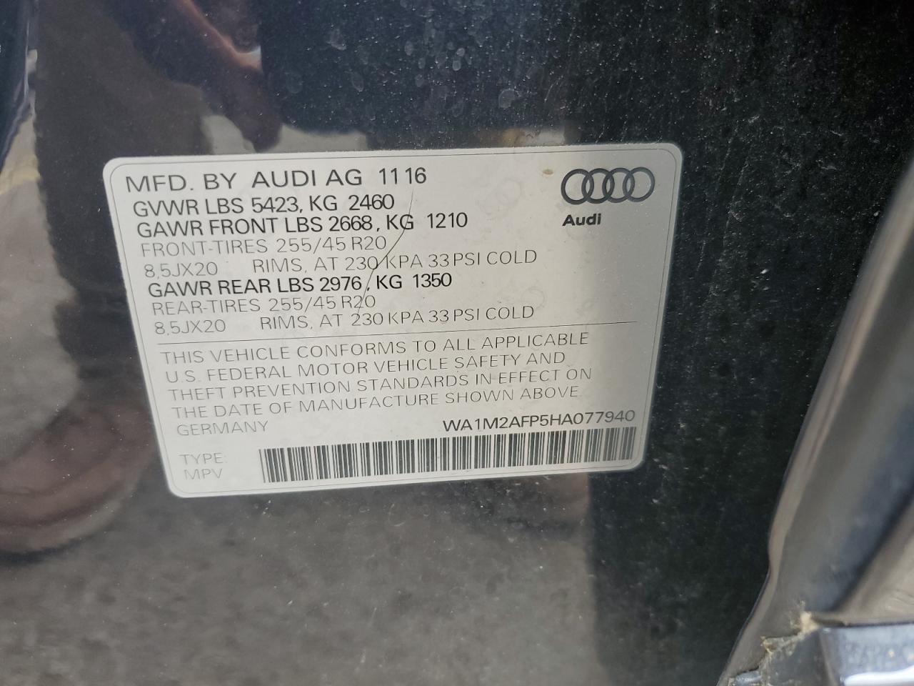 Photo 11 VIN: WA1M2AFP5HA077940 - AUDI Q5 