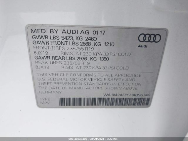 Photo 8 VIN: WA1M2AFP5HA096746 - AUDI Q5 