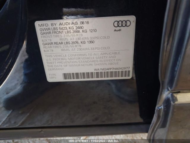 Photo 8 VIN: WA1M2AFP7HA042977 - AUDI Q5 