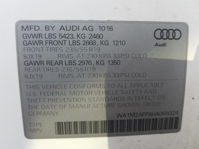 Photo 9 VIN: WA1M2AFP9HA069324 - AUDI Q5 PREMIUM 