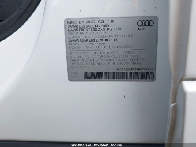 Photo 8 VIN: WA1M2AFP9HA087788 - AUDI Q5 