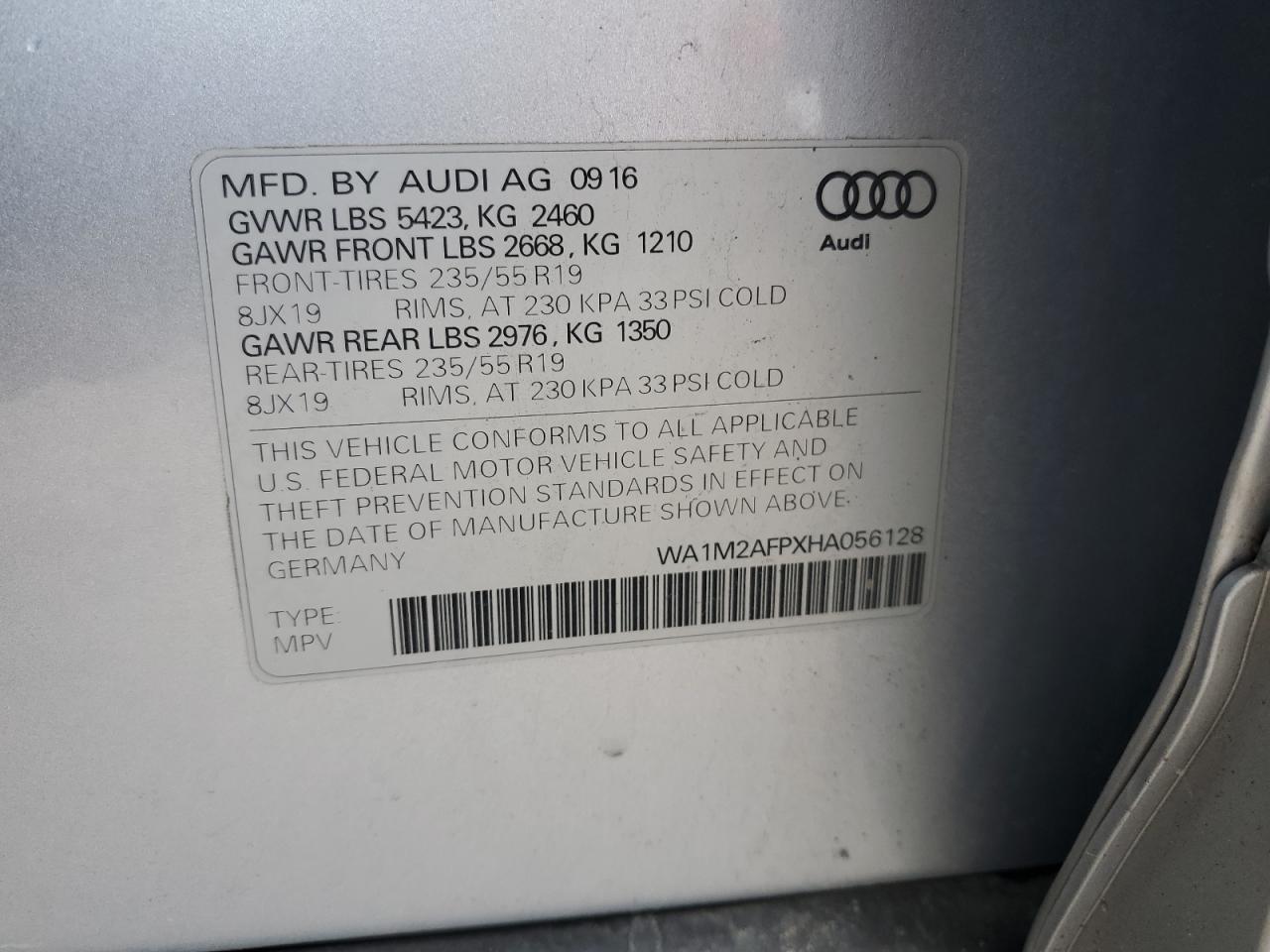 Photo 12 VIN: WA1M2AFPXHA056128 - AUDI Q5 