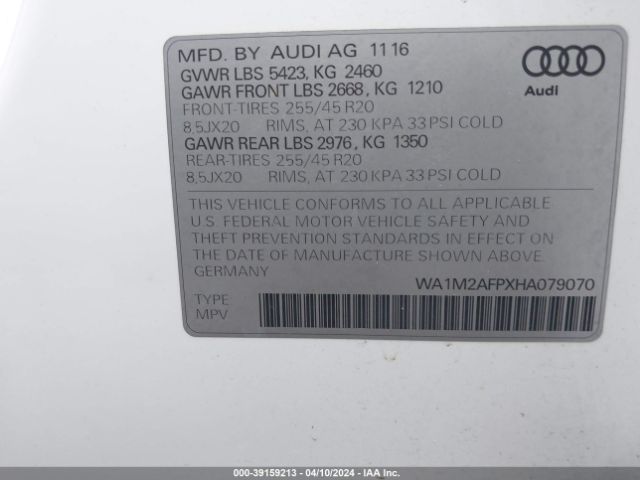 Photo 8 VIN: WA1M2AFPXHA079070 - AUDI Q5 