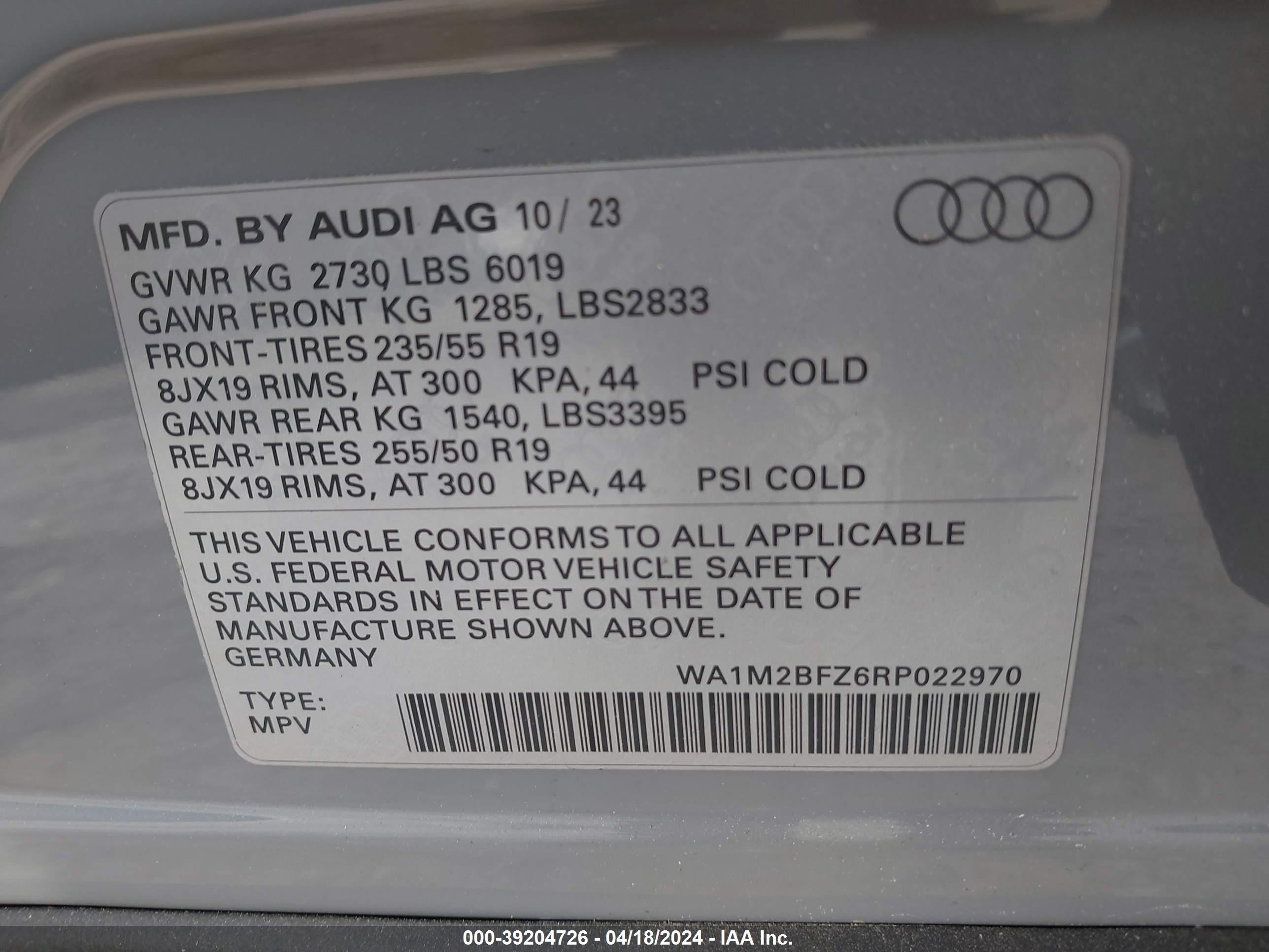 Photo 8 VIN: WA1M2BFZ6RP022970 - AUDI Q4 E-TRON 