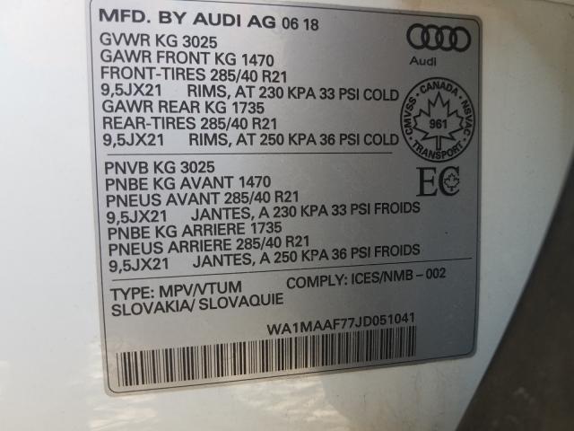 Photo 9 VIN: WA1MAAF77JD051041 - AUDI Q7 