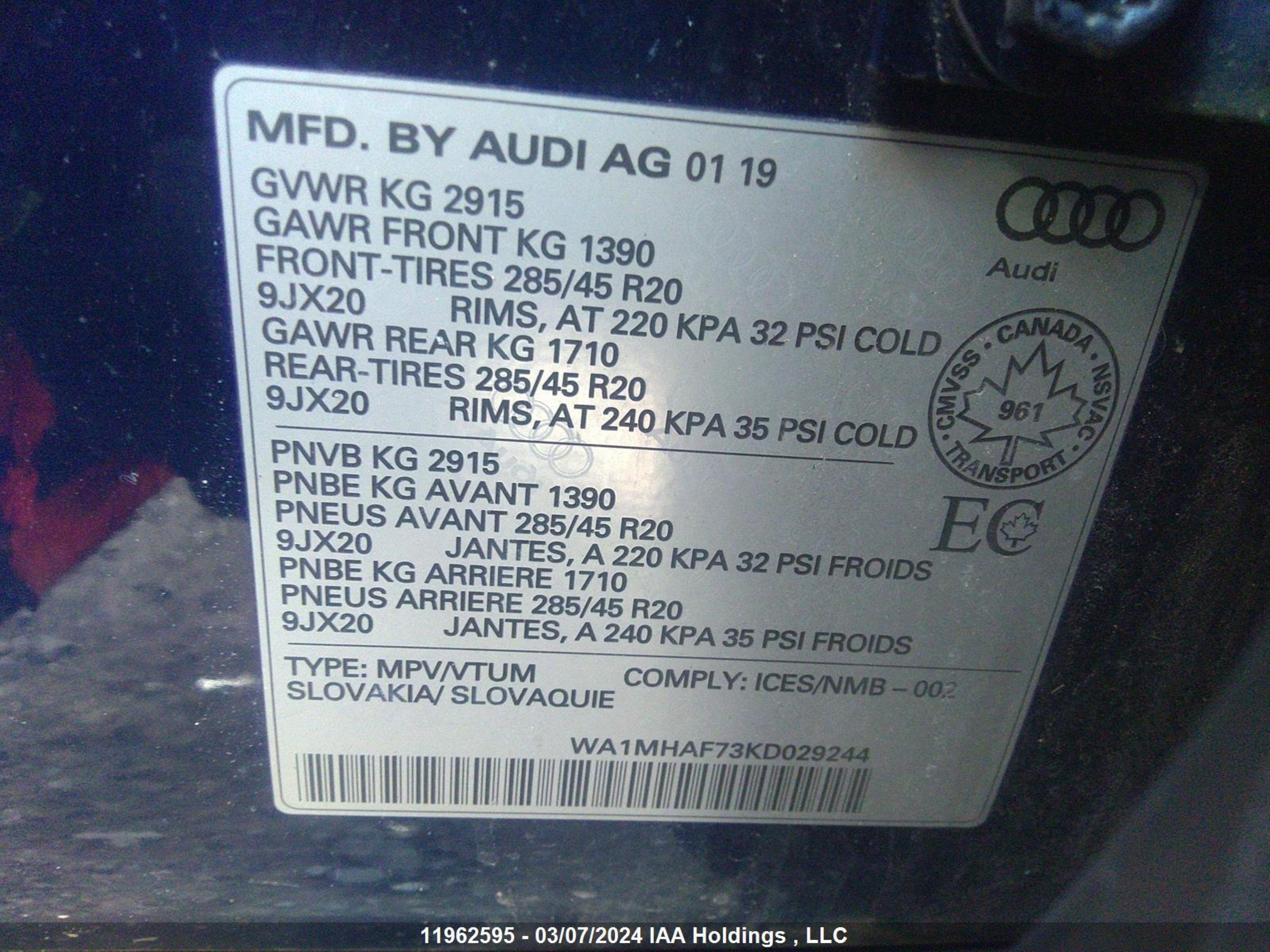 Photo 8 VIN: WA1MHAF73KD029244 - AUDI Q7 