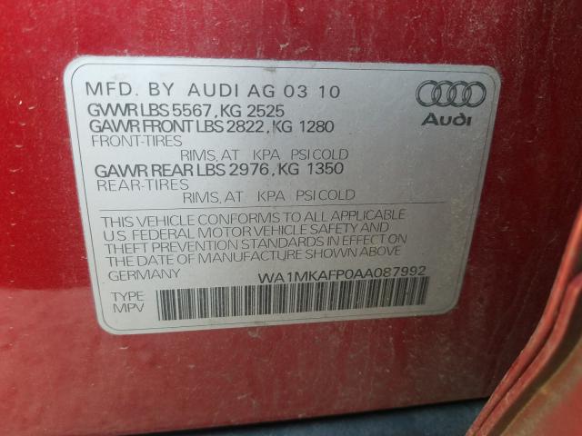 Photo 9 VIN: WA1MKAFP0AA087992 - AUDI Q5 PREMIUM 