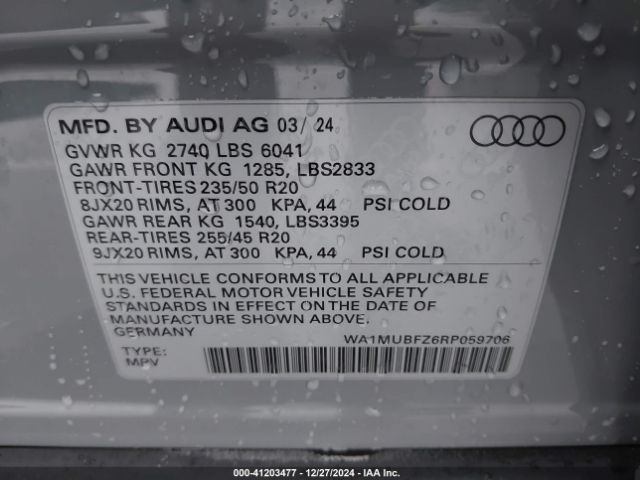 Photo 8 VIN: WA1MUBFZ6RP059706 - AUDI Q4 