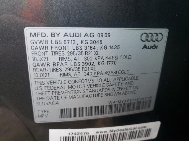 Photo 9 VIN: WA1MYAFE7AD001735 - AUDI Q7 PREMIUM 