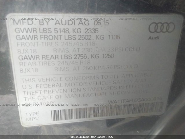 Photo 8 VIN: WA1TFAFL0GA000615 - AUDI ALLROAD 