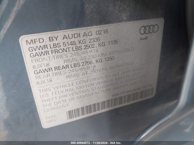 Photo 8 VIN: WA1TFAFL0GA016796 - AUDI A4 ALLROAD 