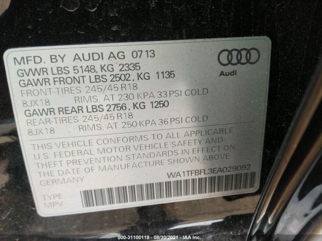 Photo 8 VIN: WA1TFBFL3EA029092 - AUDI ALLROAD 