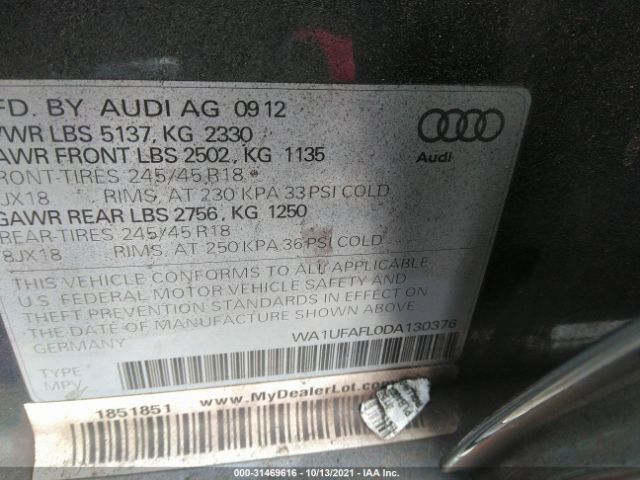 Photo 8 VIN: WA1UFAFL0DA130376 - AUDI A4 ALLROAD 