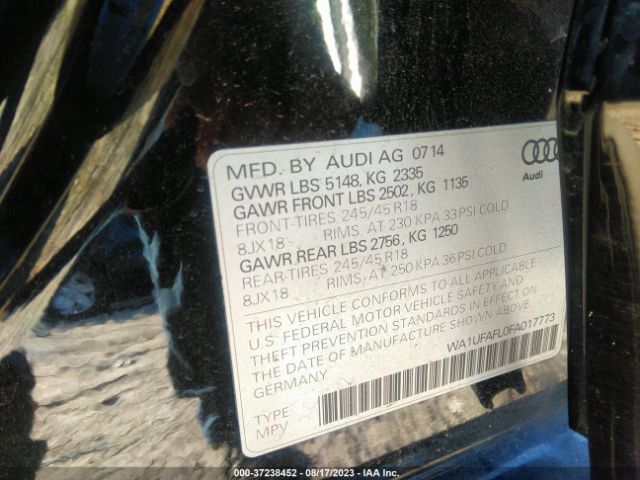 Photo 8 VIN: WA1UFAFL0FA017773 - AUDI A4 ALLROAD 