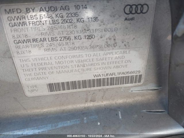 Photo 8 VIN: WA1UFAFL1FA056629 - AUDI A4 ALLROAD 