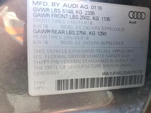 Photo 11 VIN: WA1UFAFL2GA015718 - AUDI A4 