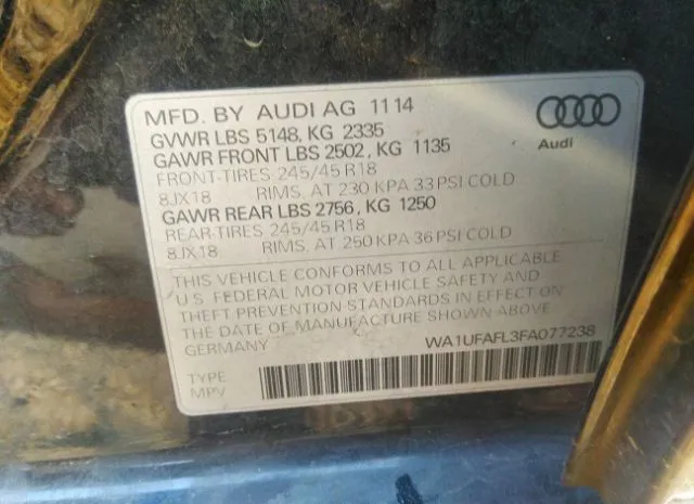 Photo 8 VIN: WA1UFAFL3FA077238 - AUDI ALLROAD 