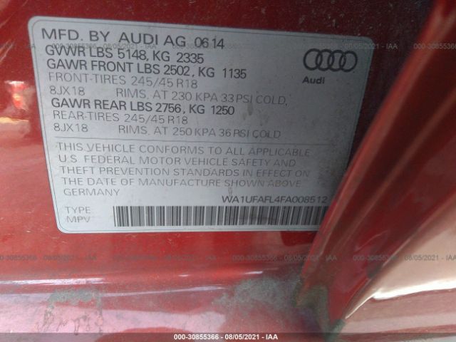 Photo 8 VIN: WA1UFAFL4FA008512 - AUDI ALLROAD 