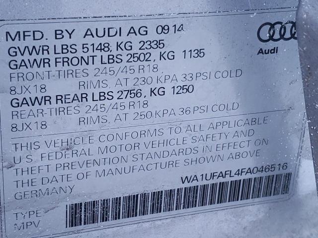 Photo 9 VIN: WA1UFAFL4FA046516 - AUDI A4 ALLROAD 