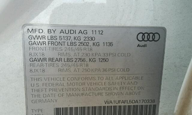 Photo 9 VIN: WA1UFAFL5DA170338 - AUDI A4 ALLROAD 