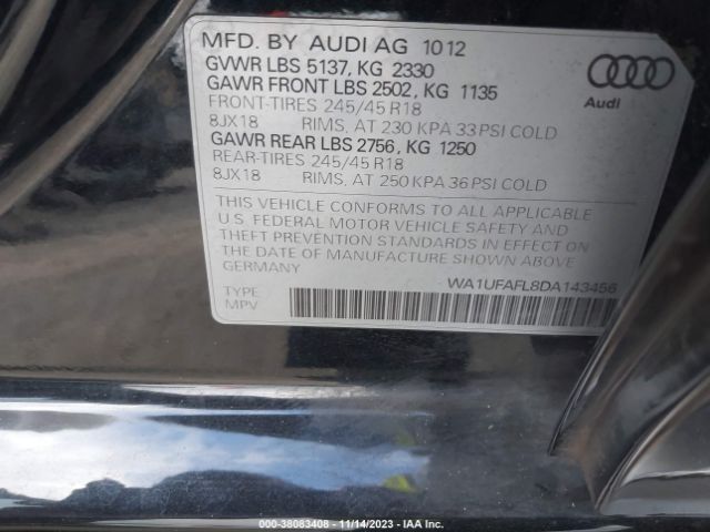 Photo 8 VIN: WA1UFAFL8DA143456 - AUDI ALLROAD 