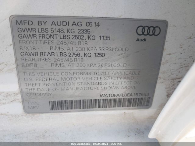 Photo 8 VIN: WA1UFAFL8EA157553 - AUDI ALLROAD 