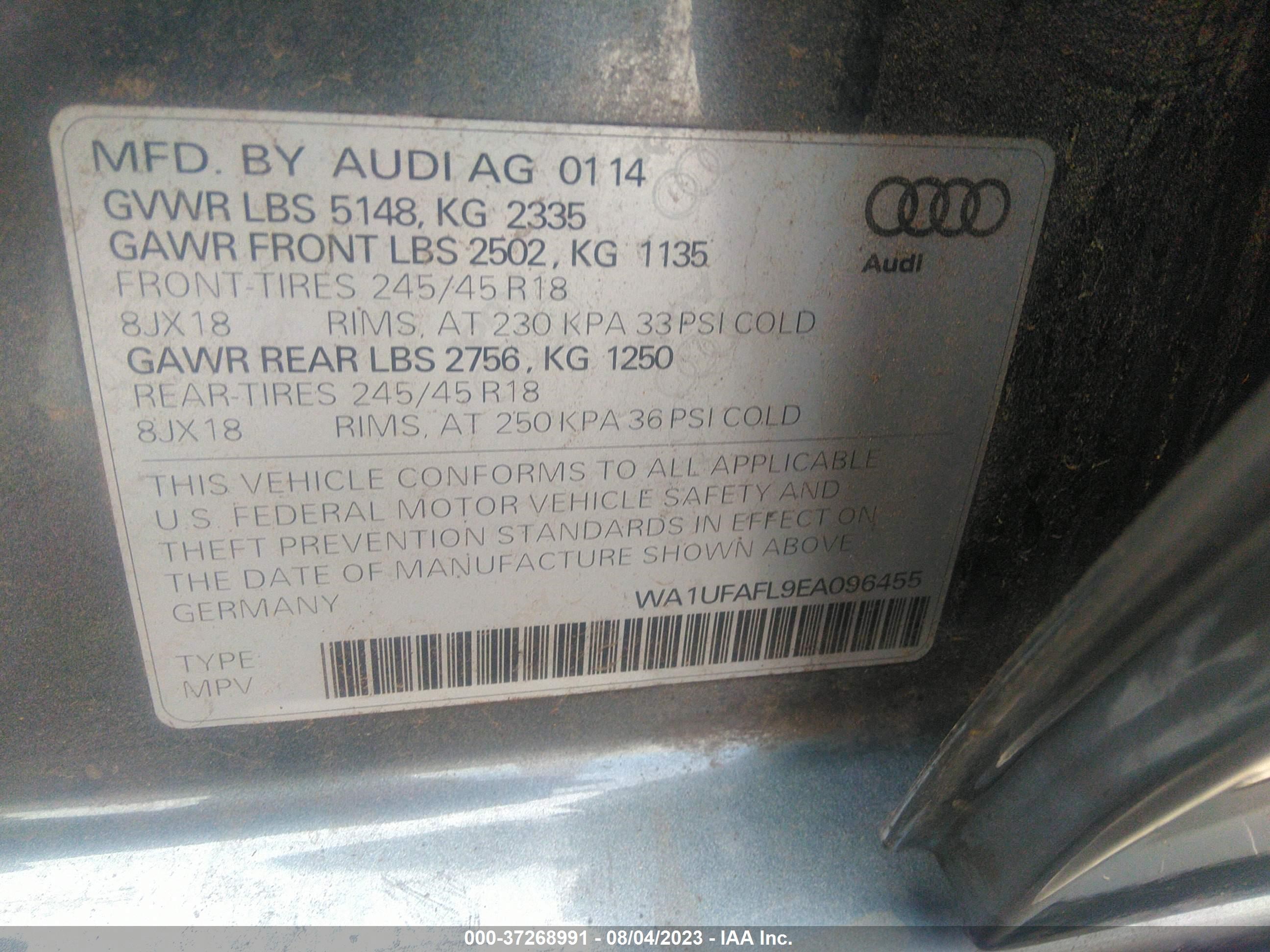 Photo 8 VIN: WA1UFAFL9EA096455 - AUDI ALLROAD 