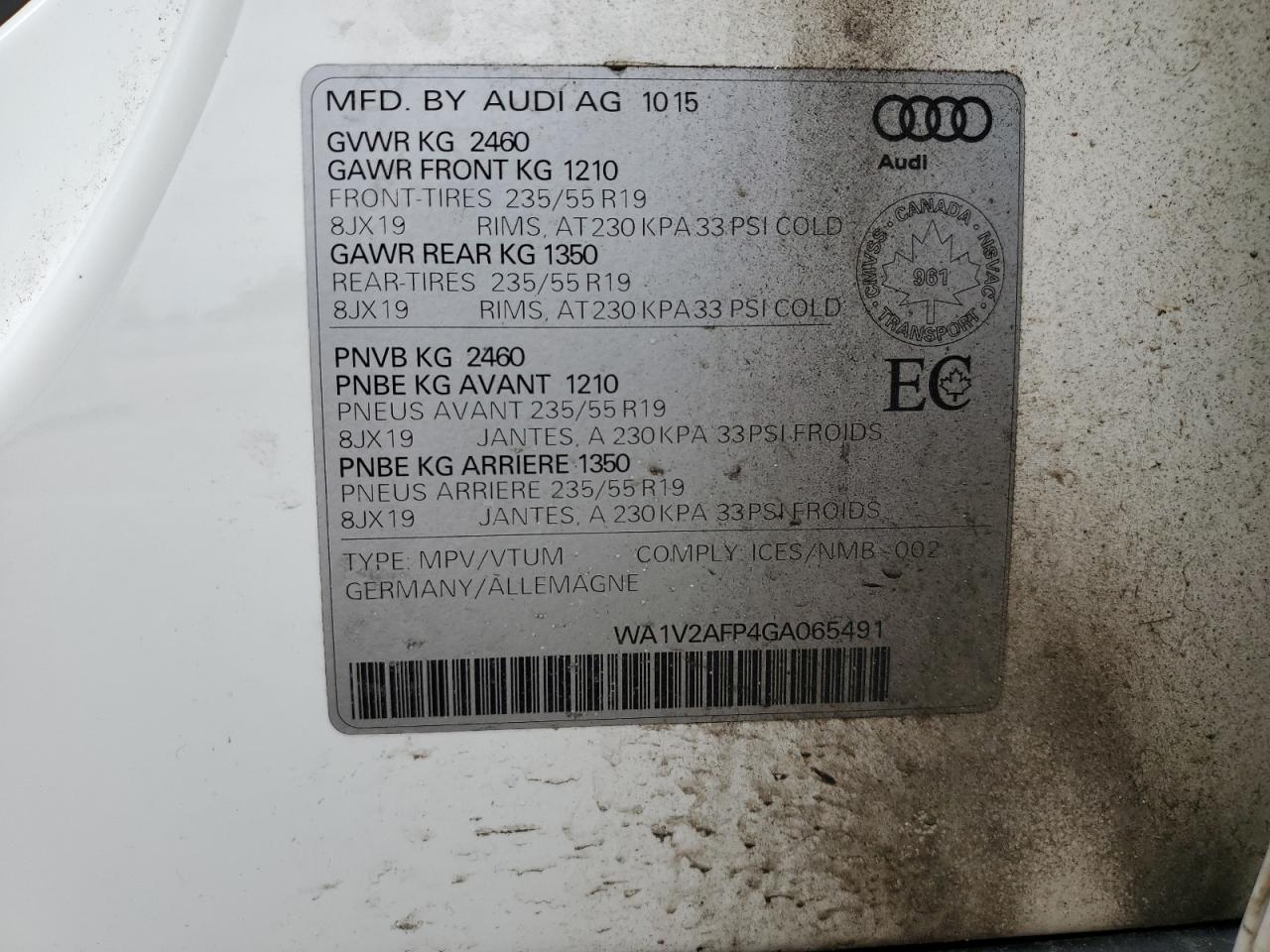 Photo 13 VIN: WA1V2AFP4GA065491 - AUDI Q5 