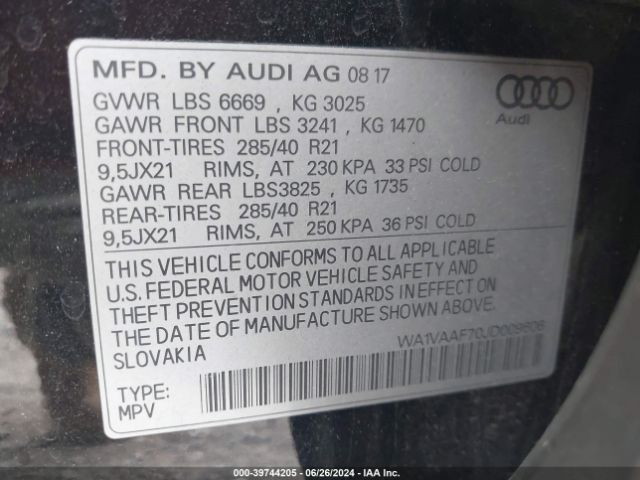 Photo 8 VIN: WA1VAAF70JD009606 - AUDI Q7 