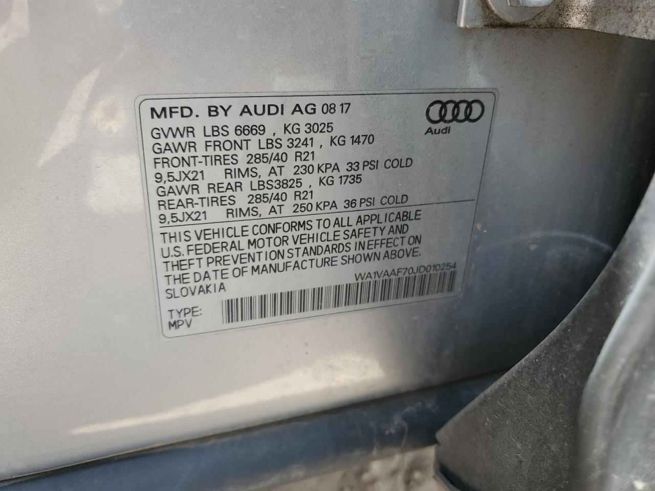 Photo 11 VIN: WA1VAAF70JD010254 - AUDI Q7 