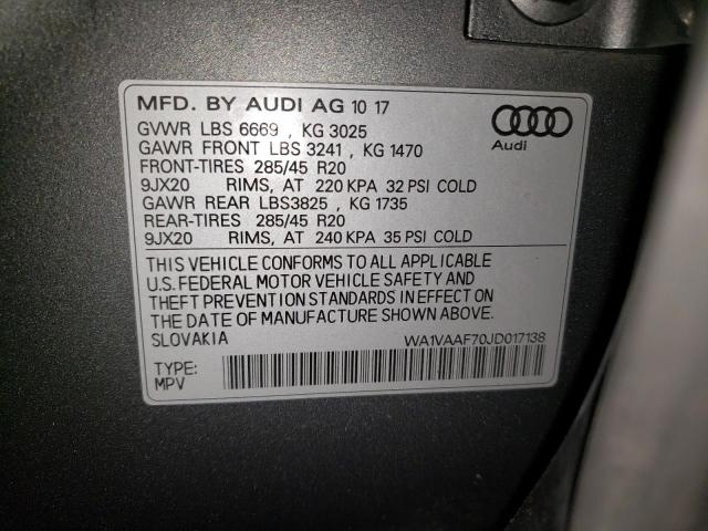 Photo 12 VIN: WA1VAAF70JD017138 - AUDI Q7 PRESTIG 