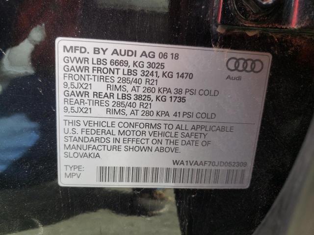 Photo 9 VIN: WA1VAAF70JD052309 - AUDI Q7 PRESTIG 