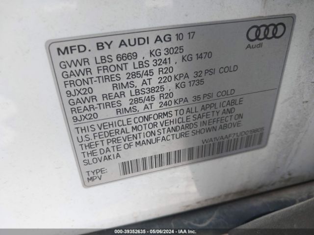 Photo 8 VIN: WA1VAAF71JD019805 - AUDI Q7 