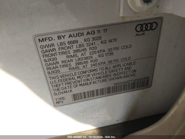 Photo 8 VIN: WA1VAAF71JD024356 - AUDI Q7 