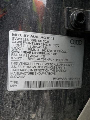 Photo 11 VIN: WA1VAAF71JD049192 - AUDI Q7 